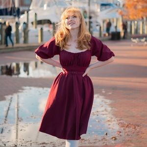 Vixen by Micheline Pitt Wine Red Vacation Dress